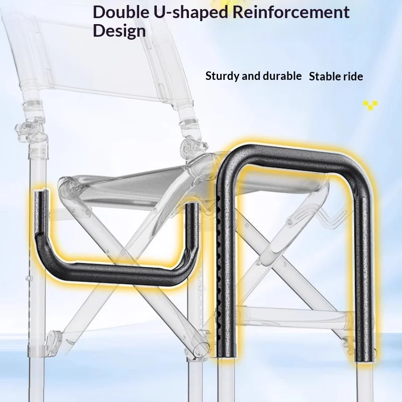 كرسي صيد قابل للطي خفيف الوزن ومحمول للتخييم عالي التحمل ومسند ظهر قابل للتعديل وحامل قضيب تليسكوبي وحامل أكواب في الهواء الطلق