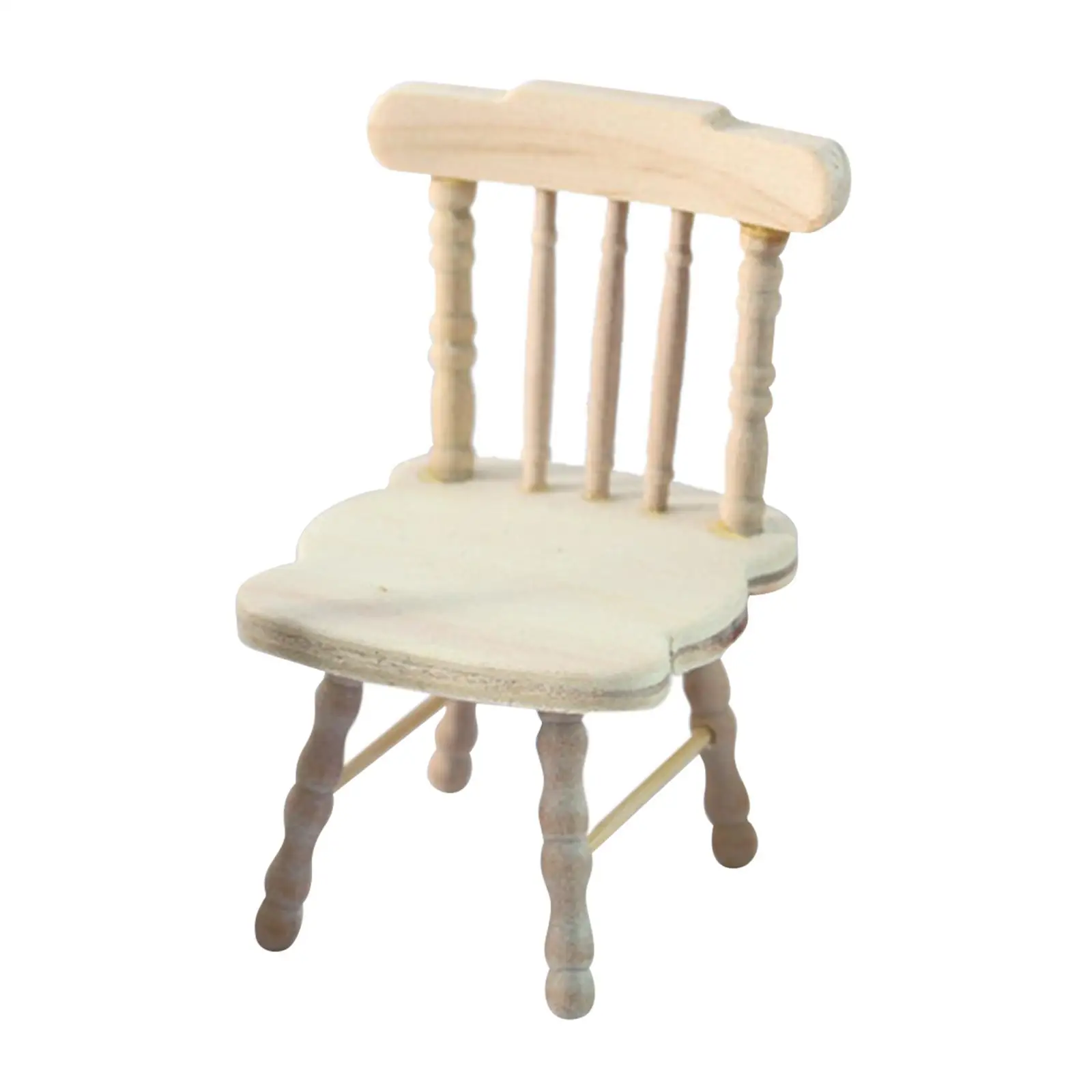 Pack of 3-5 Mini 1/12 Chairs in Solid Wood Handmade Vintage DIY