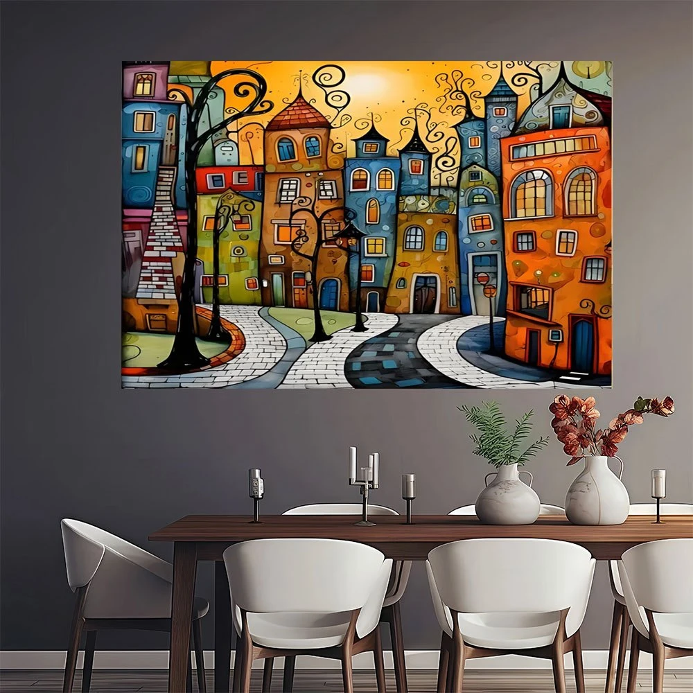 

Whimsical Town Scenery 500/1000/1200/2000 PCS Jigsaw Puzzles Family Activity Games DIY Puzzle for Bedroom Home Decor Gift