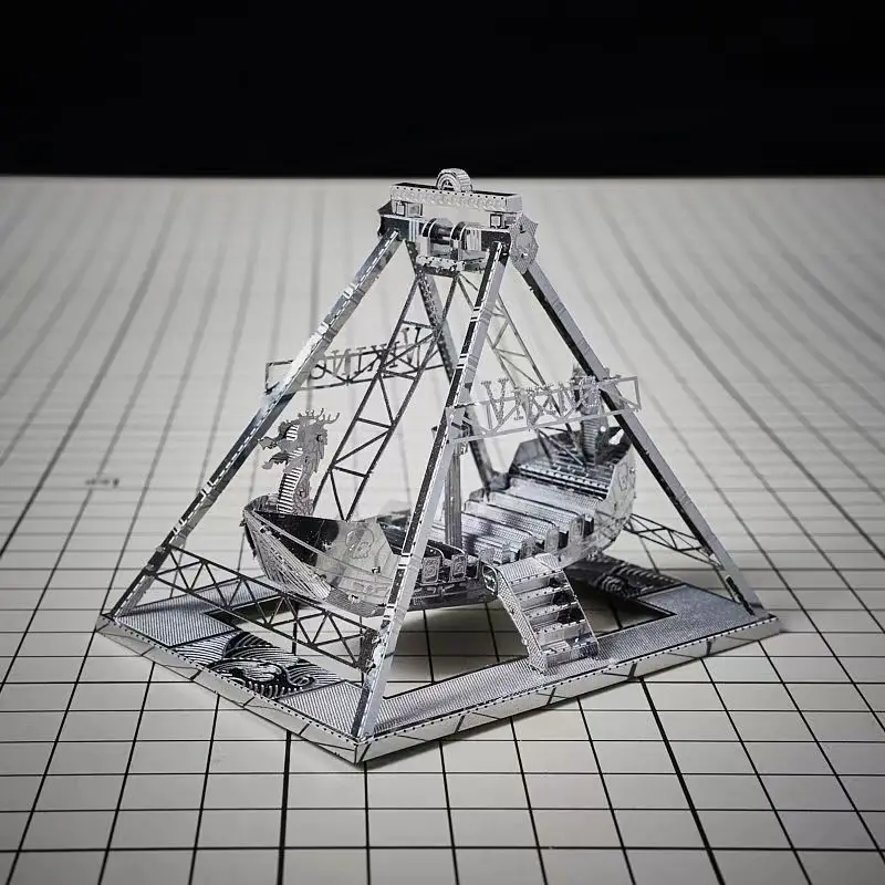 Viking Pirate Ship 3D Metal Puzzle Amusement Park Facilities Assembly Model Laser Cutting Kits Jigsaw Puzzle Kids Adult Toys