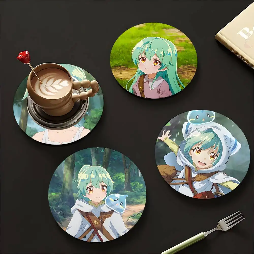1pc Ivy The Weakest Tamer Began A Journey To Pick Up Trash Wooden Coaster Colour Printing Cup Mat Home Desk Decoration Gifts
