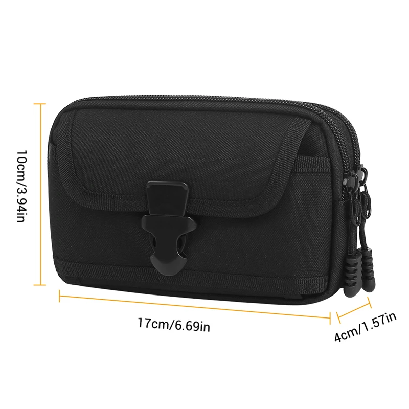 

6.5-Inch Nylon Tactical Molle Bag Waistband Waist Bag Pocket Outdoor Phone Bag Waterproof