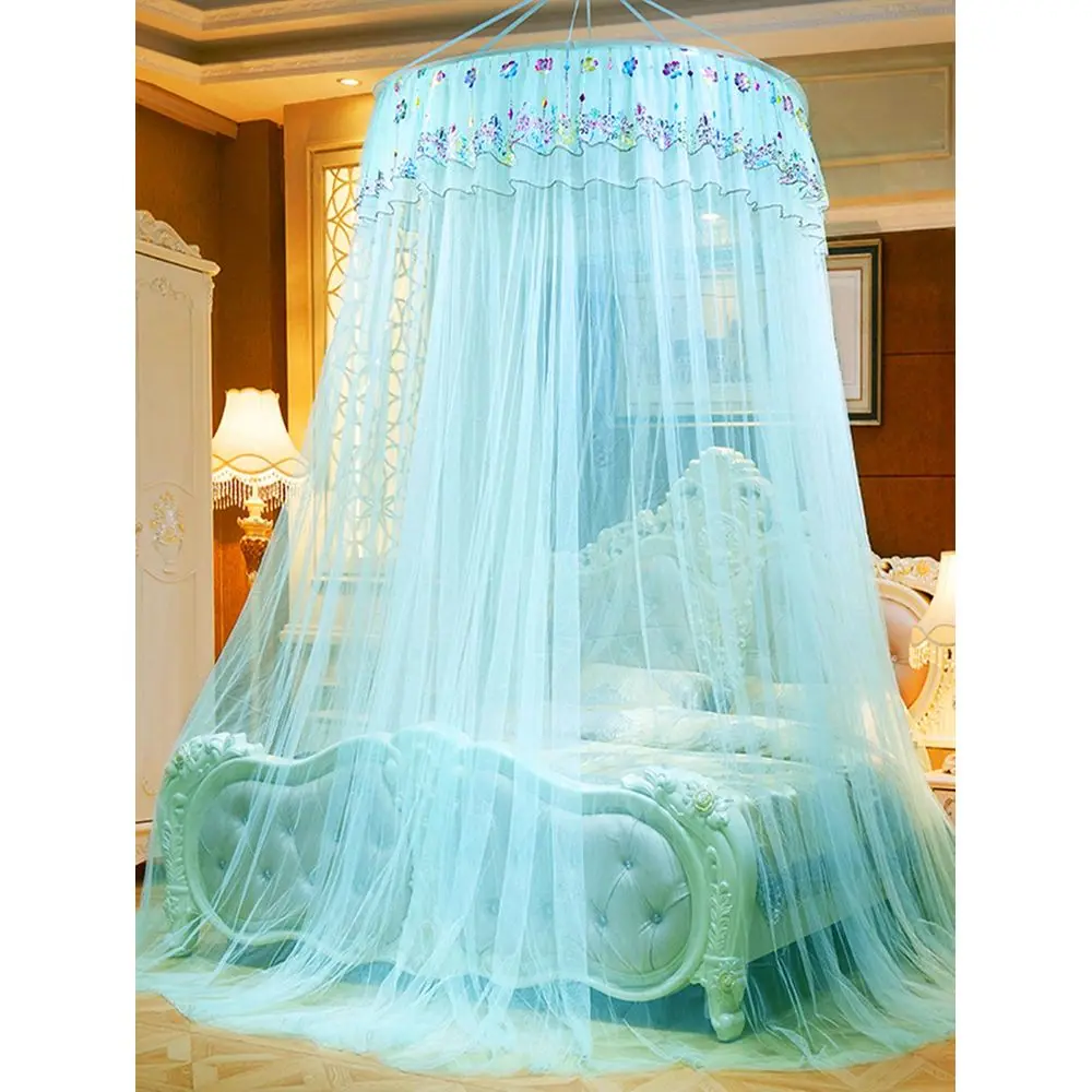 

Напольная круглая москитная сетка-балдахин для кровати, увеличивающая высоту, в различных цветах, всесезонная, для всех.