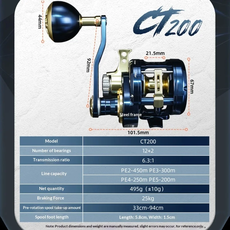 Nilure Steelbone Full Metal Drum Fishing Reel CT200 25Kg Max Drag Ceramic Line Guide Stainless Steel Gear Sea Boat Jigging Big