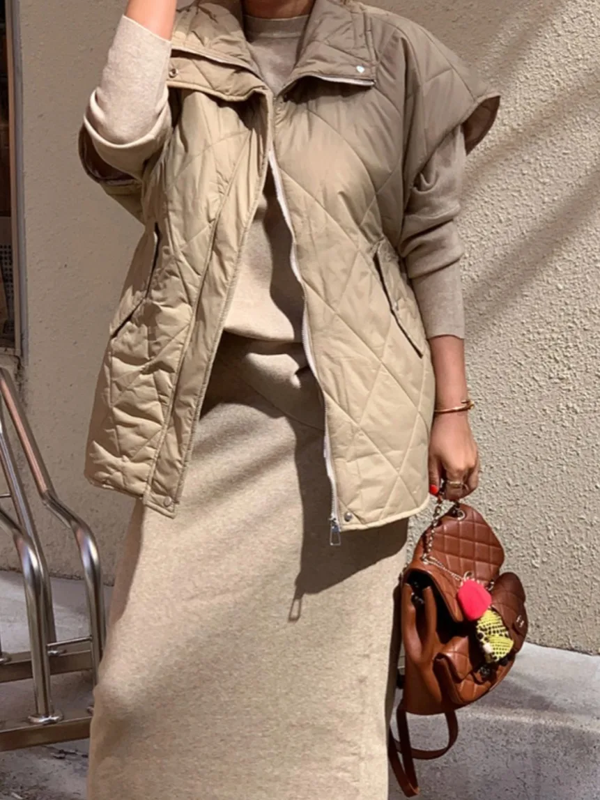 

Корейский дизайн, хлопковый жилет Dstring JL, весенне-осенняя женская модная верхняя одежда, удобный дышащий повседневный жилет