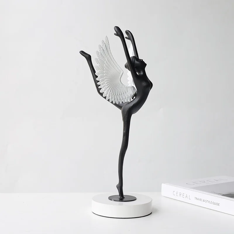 Metal Figure Sculpture Girl Ballet Dancer Angel Hoofer Abstract Portrait Ornament Decorative Figurines Home Decoration