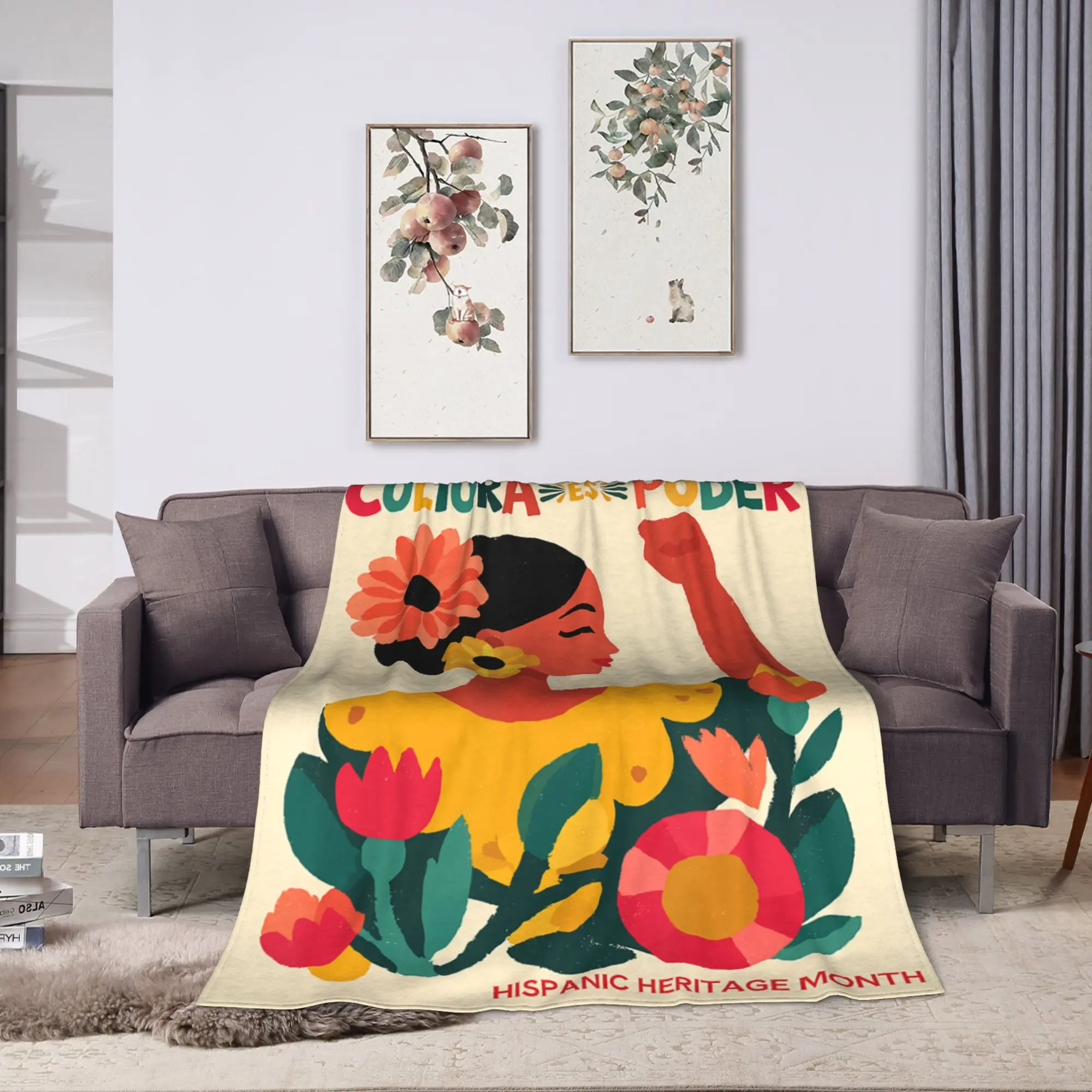 Cultura ES Poder Hispanic Heritage Latina Empowerment Blanket Quality Soft Cozy Bedding Throws Winter Travel Couch Bed Bedspread