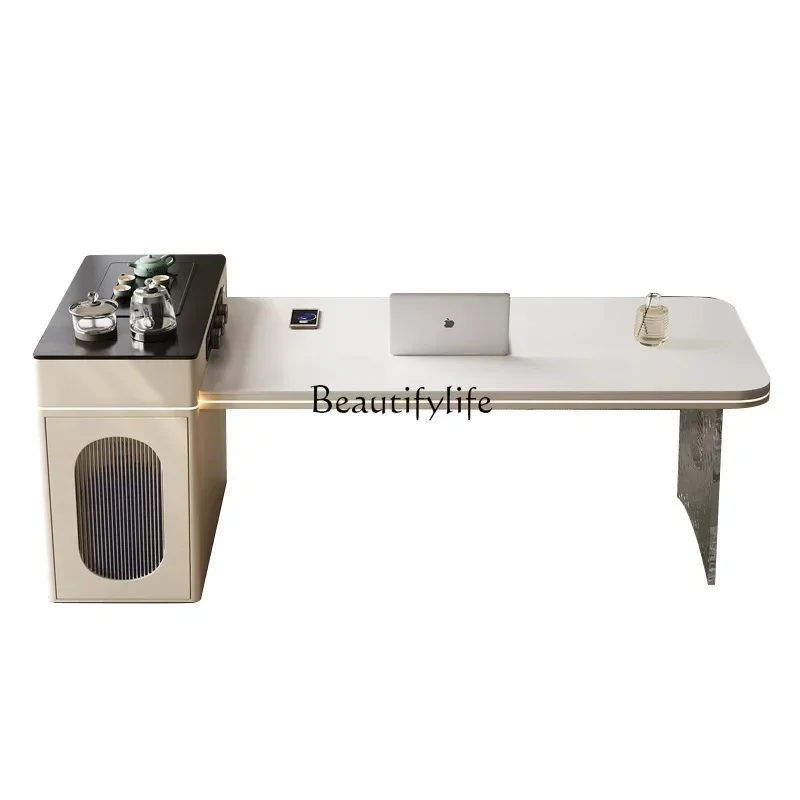 

35Rock slab island dining table integrated household multi-functional light luxury Italian kitchen multi-functional