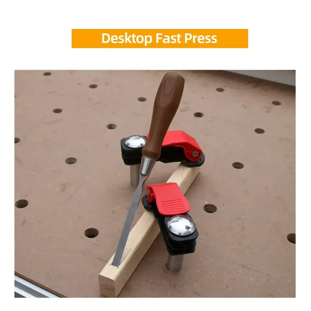 Table T-Track Guide Rail System Clamps 2 Pack 19mm 20mm Bench Dog Hold Down Quick Clamps Stainless Steel