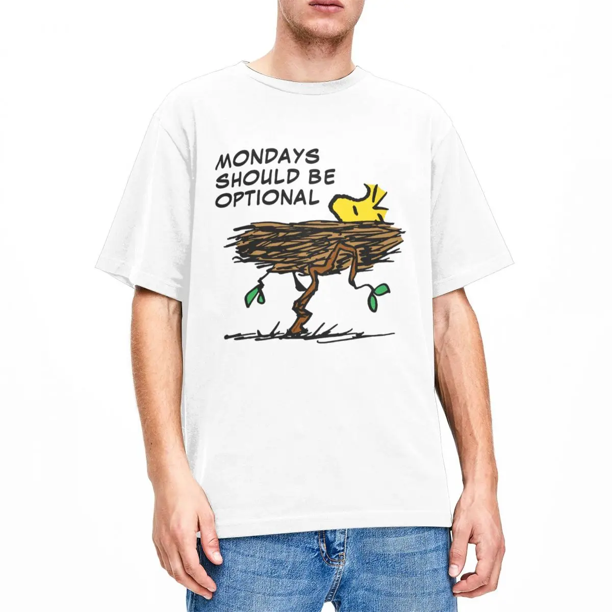 Peanuts Woodstock Napping Shirt Accessories for Men Women Cotton Humor Tee Shirt Short Sleeve Clothes All Seasons