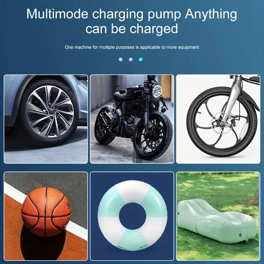 150PSI ไร้สายปั๊มลมรถยนต์มือถือจอแสดงผลดิจิตอลอัจฉริยะไฟฟ้าแบบพกพาปั๊มลมยางสําหรับรถยนต์/จักรยาน