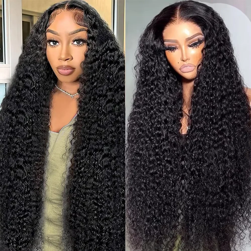 Parrucca in capelli umani Remy, colore nero naturale, con onde profonde, lunghezza 22 pollici, chiusura 7x6, pizzo frontale 13x4, pizzo frontale HD 13x6, densità 220.