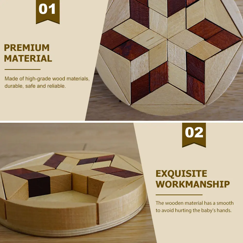 Wooden Puzzle for Kids – Vintage-Style Educational Matching Toy for Cognitive Development & Creative Play
