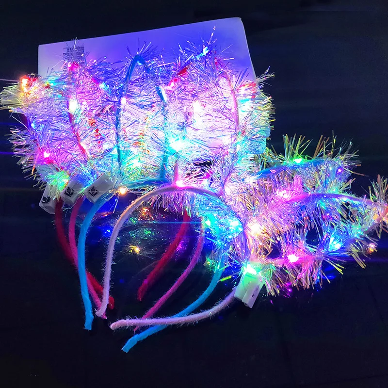 

1Pcs equipped with LED illuminated golden cat ear headband, party headband, Christmas and Valentine's Day gifts