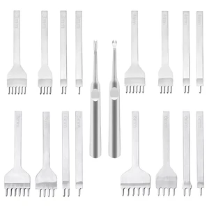 DIY Kerajinan Kulit Alat 3 Mm/4 Mm/5 Mm/6 Mm Jarak Pukulan dengan 1/2/4/6 Cabang untuk Kulit Lubang Pukulan Alat Mengikat Tali Jahitan Jahit 10 dompet kulit die cutter penjualan terbaik - №