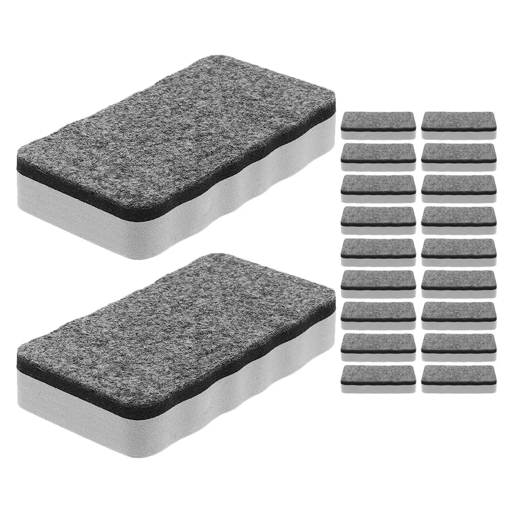 

20 Pcs Magnetic Whiteboard Eraser Cleanser Felt Cloth Classroom