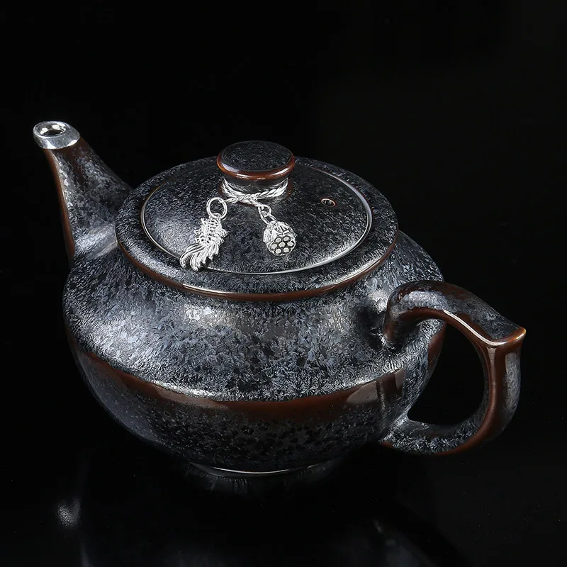 Jiazhan Kiln Li Jiadun Yao Bian Tianmu Porcelain Filter Handmade Household Gift Tea Pot