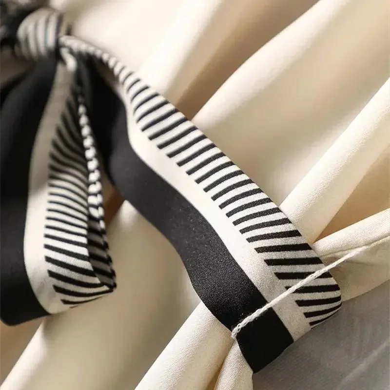 여성용 A라인 우아한 분위기의 부드러운 새틴 여름 드레스, 가벼운 럭셔리 파티 베스티도 Z006 빈티지 프린트 실크 미디 드레스