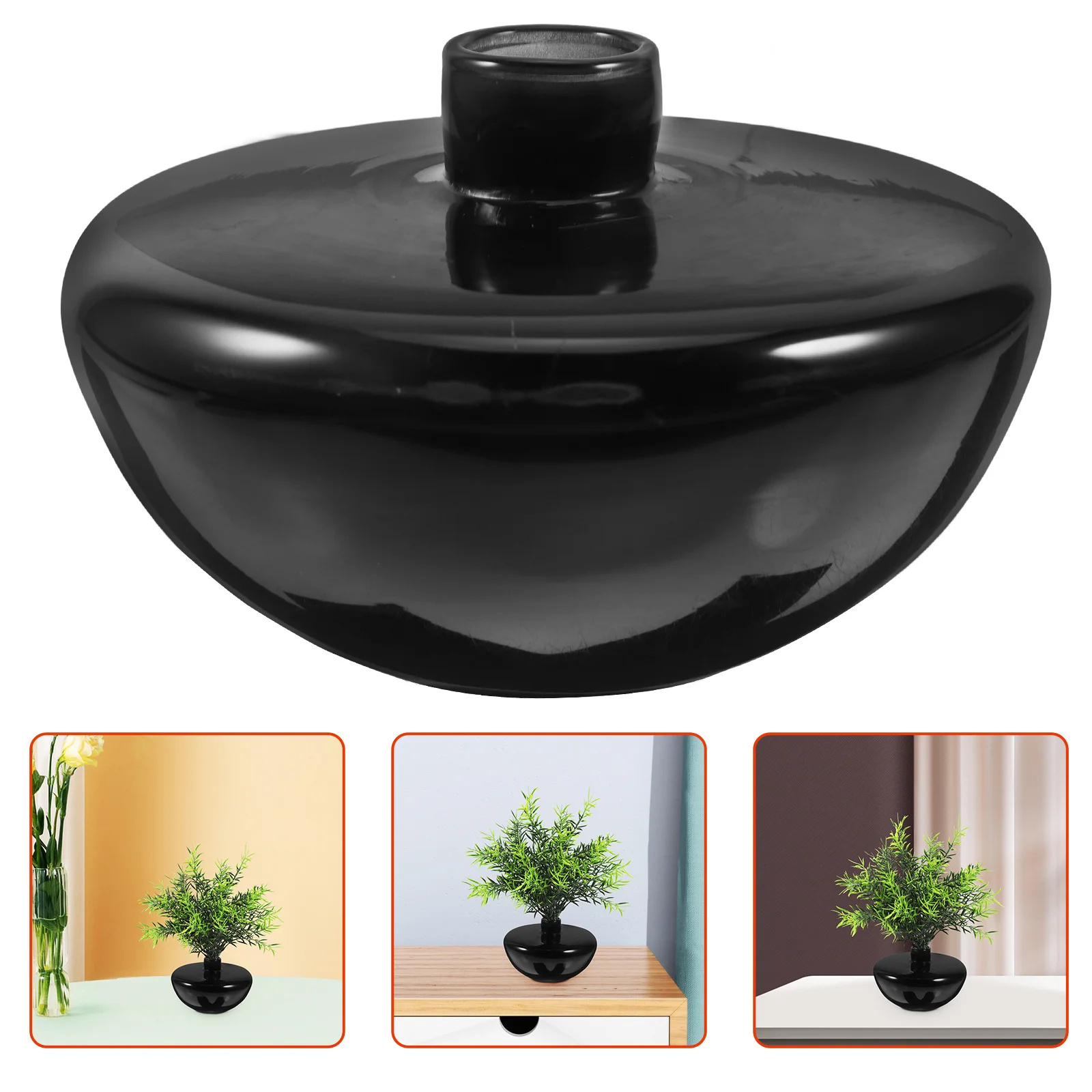 

Home Decor Decorative Vases Cute for Flowers Aesthetic Black Centerpieces Glass
