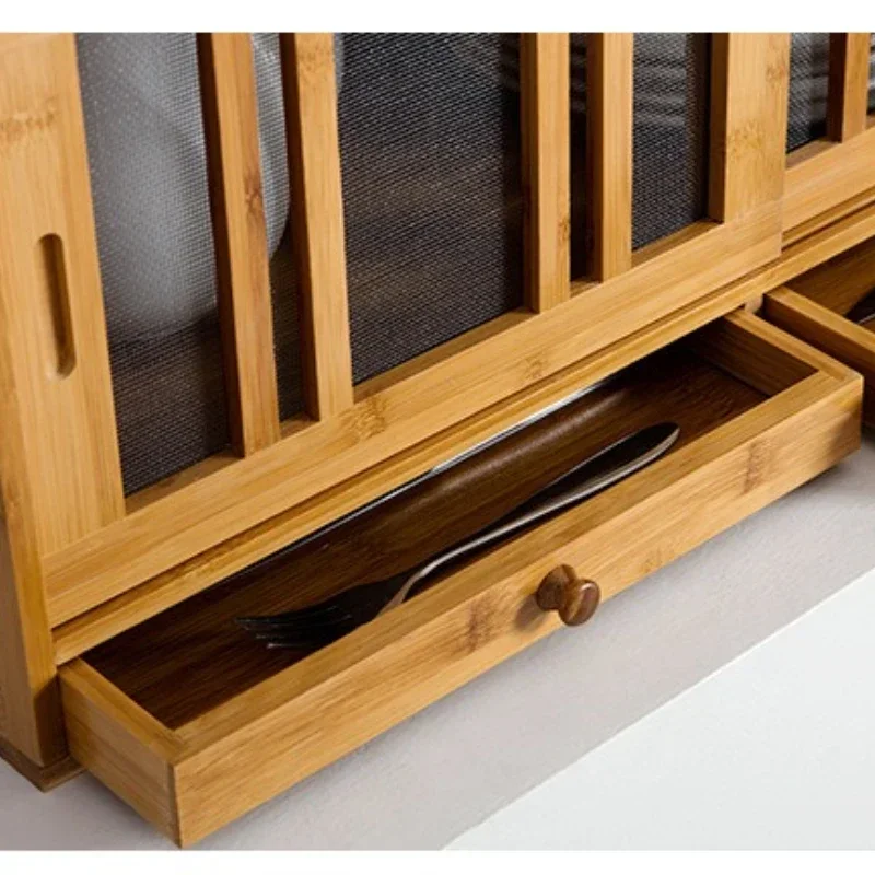 خزائن المطبخ الخشبية الصلبة الاسكندنافية لخزانة أثاث المطبخ خزانة جانبية منزلية راقية قابلة للتنفس لسطح المكتب