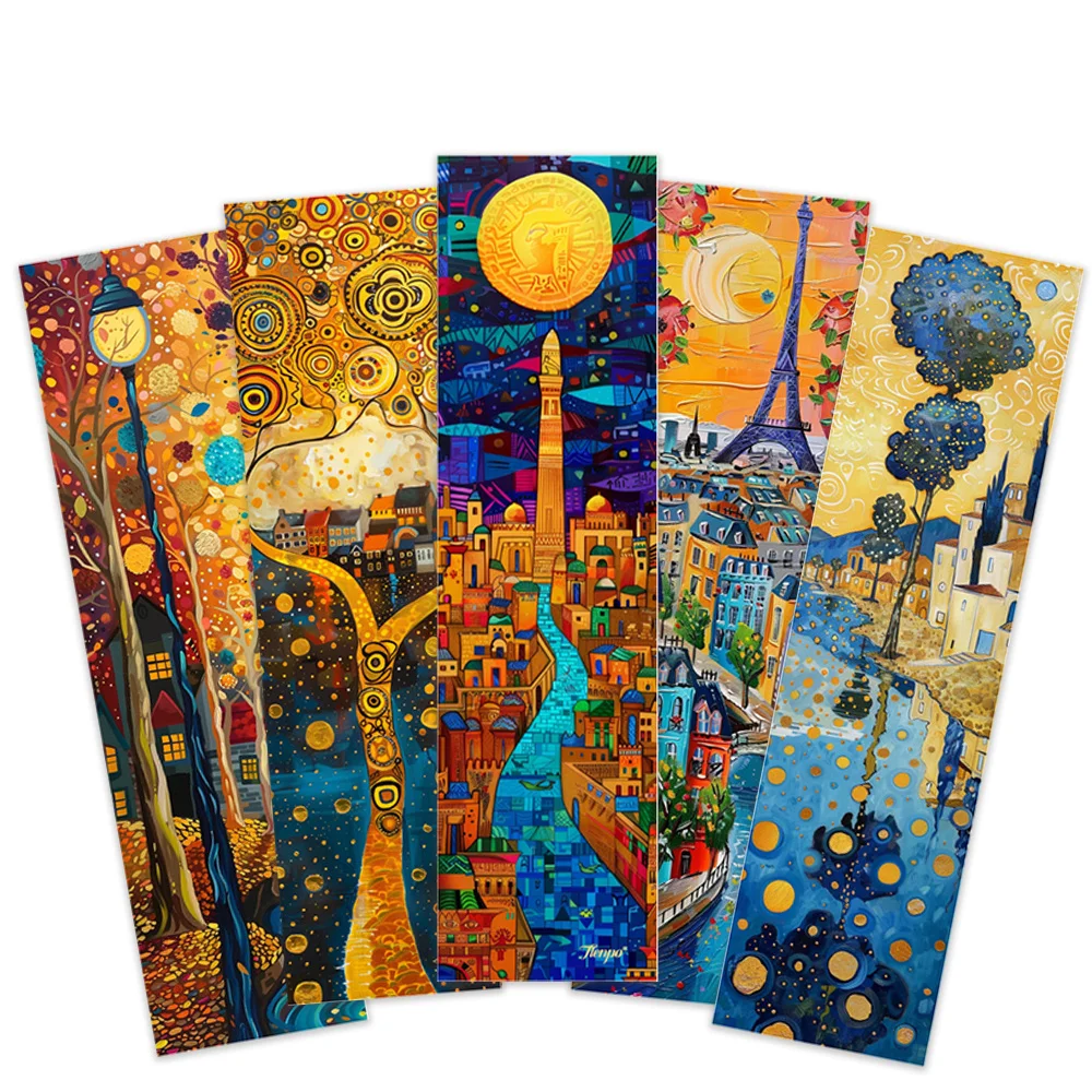 32pcs, Textured Landscape Theme Bookmarks, Christmas, Teacher Gift, Back-To-School Holiday Gifts, Creative Artistic Designs