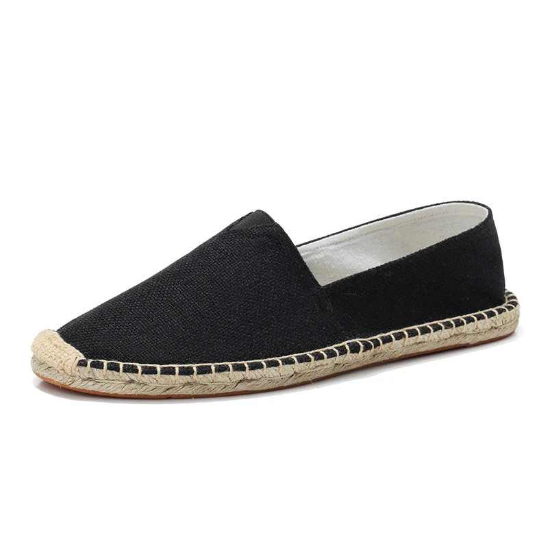 Man Espadrilles Hemp Canvas Flat Plus Size Fisherman Driving Footwear Women Sewing Flax Shoes Slip on Loafers Casual Shoes
