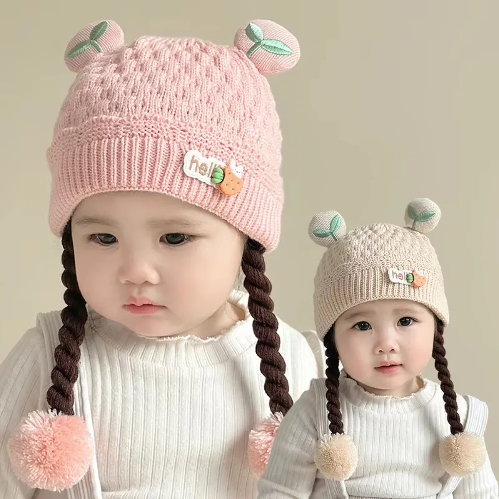 

Cute Cartoon Baby Ear Protection Cap Thickened Windproof Knitted Woolen Hat Keep Warm Baby Hat Winter