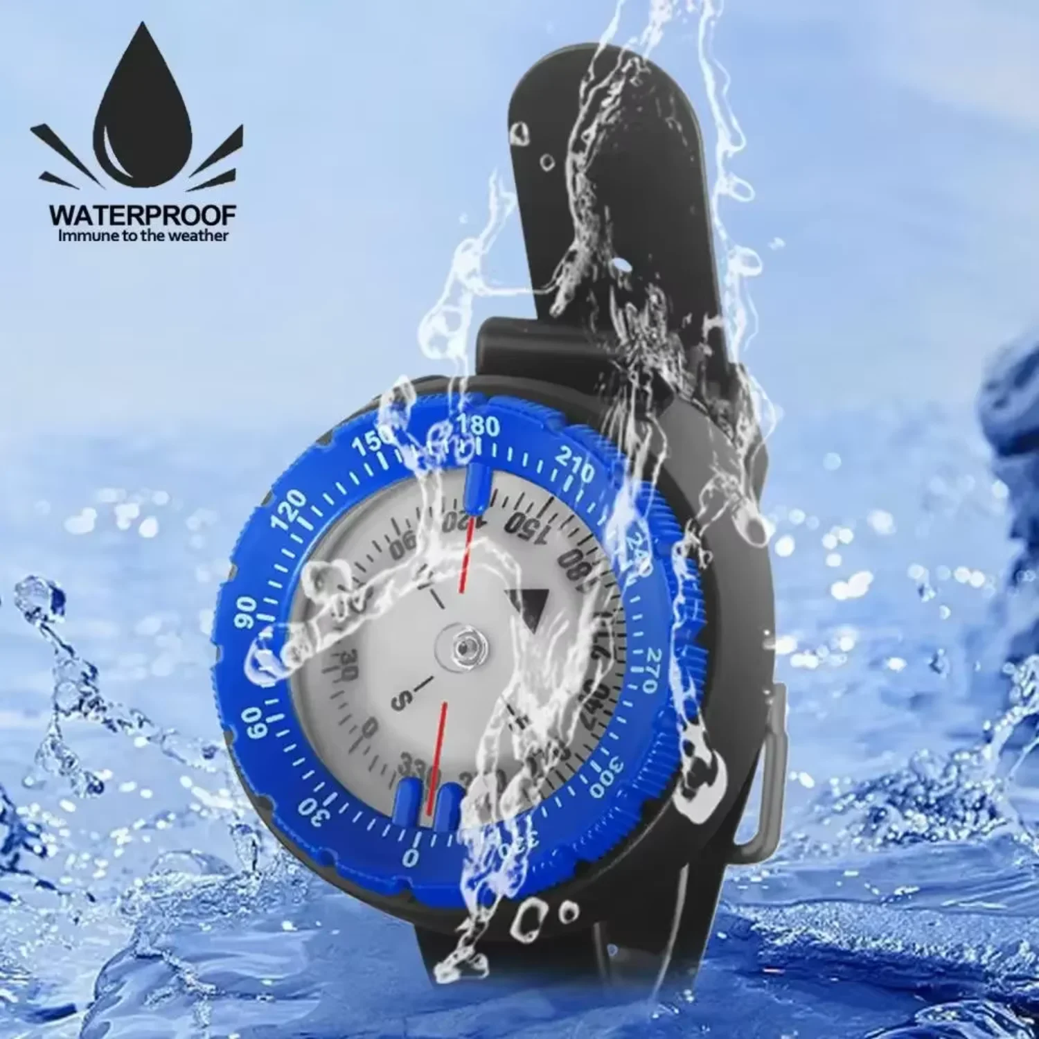 Digital Underwater 50m Diving Compass Professional Waterproof Navigator Digital Scuba Luminous Balanced Watch  Swimming