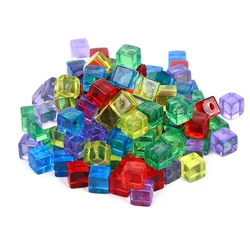 100Pcs Board Game Accessories Resource Clear Acrylic Dice 10MM Centimeter Cubes For Kids Math Education