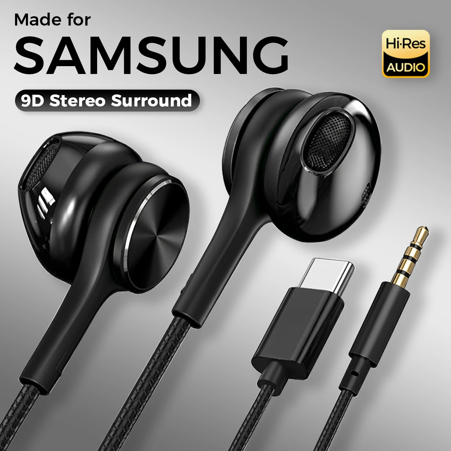 Audífonos Intraurales con Cable Tipo C, Sonido Estéreo HiFi, Graves Potentes, para Samsung Galaxy S26 S25 S24