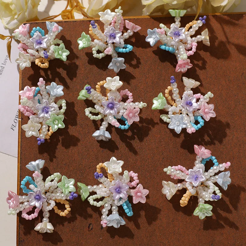 Shoe Charms 1pc Holographic Multicolor Bellflower Crystal Cluster DIY Clog Sandal Decor Princess Summer Waterproof Sturdy