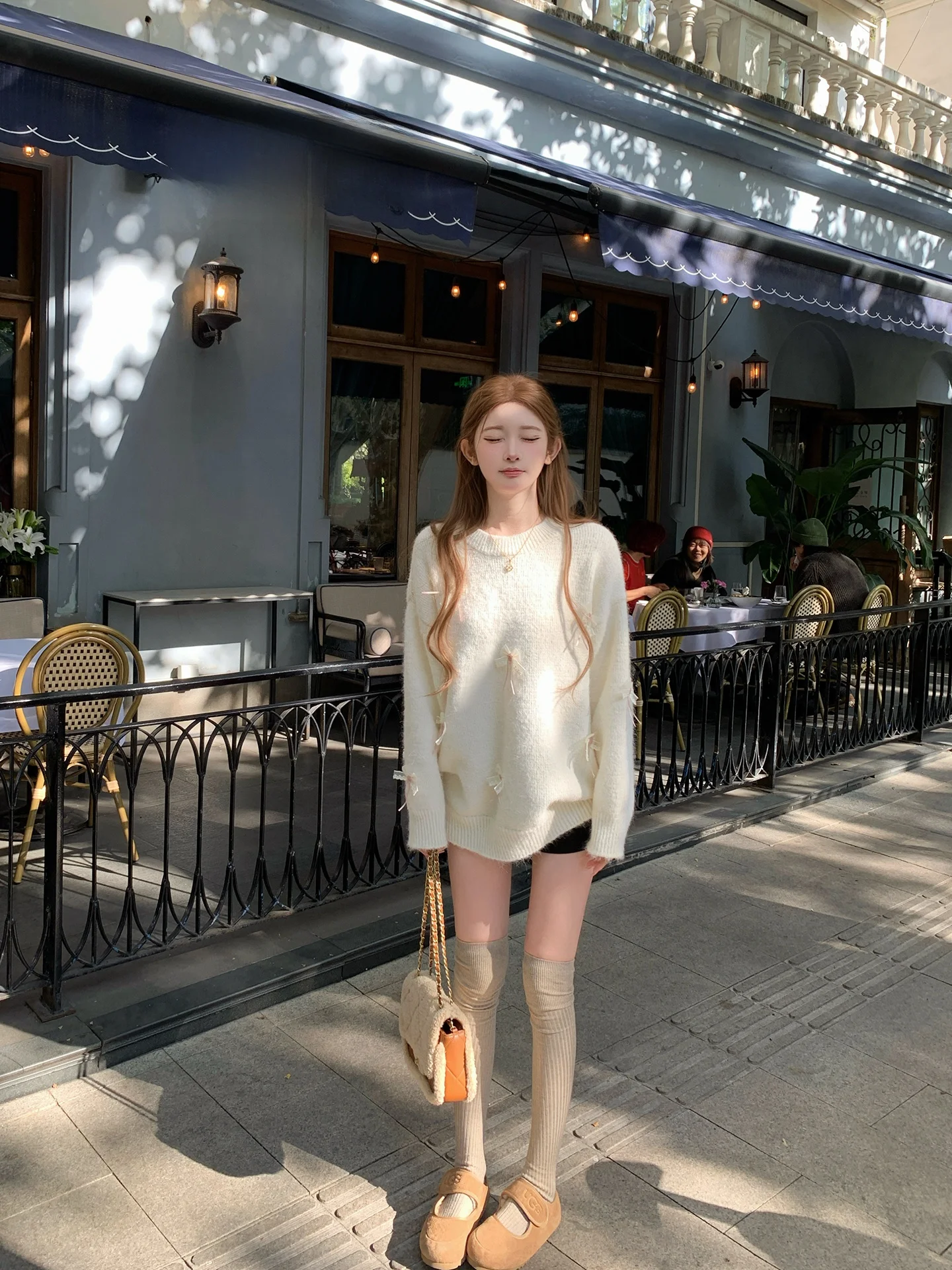 

Свободный вязаный свитер с узлом, женский осенне-зимний свитер средней длины, закрывающий ягодицы, ленивый свитер с короткими рукавами, длина русалки