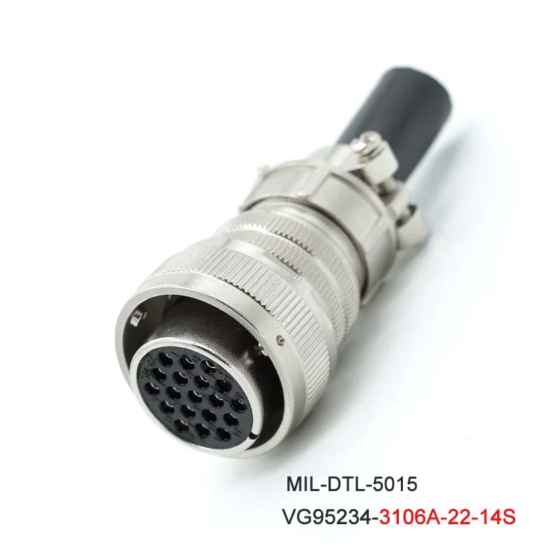 

VG95234 22-14S 22-14P Bayonet Connector MS3108A MS3106A MS3102A 19 Pin Core Plug Socket MIL-DTL-5015 22-14 Buckle Type