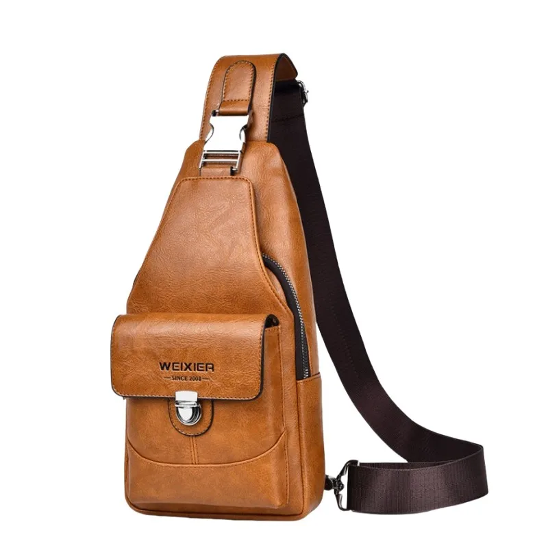 

Новая мужская нагрудная сумка, модная сумка на плечо из искусственной кожи, роскошные дизайнерские дорожные сумки через плечо, ретро рюкзаки на одно плечо, подарок