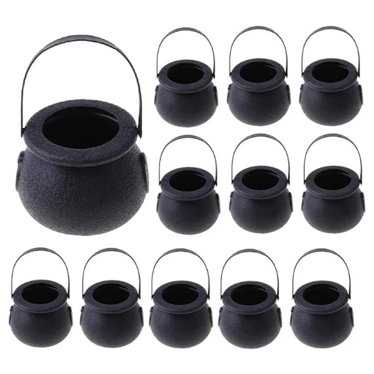 Mini chaleiras de doces com alça, esqueleto da bruxa, porta-caldeirão, pote para o Halloween, dia de Páscoa, 12pcs