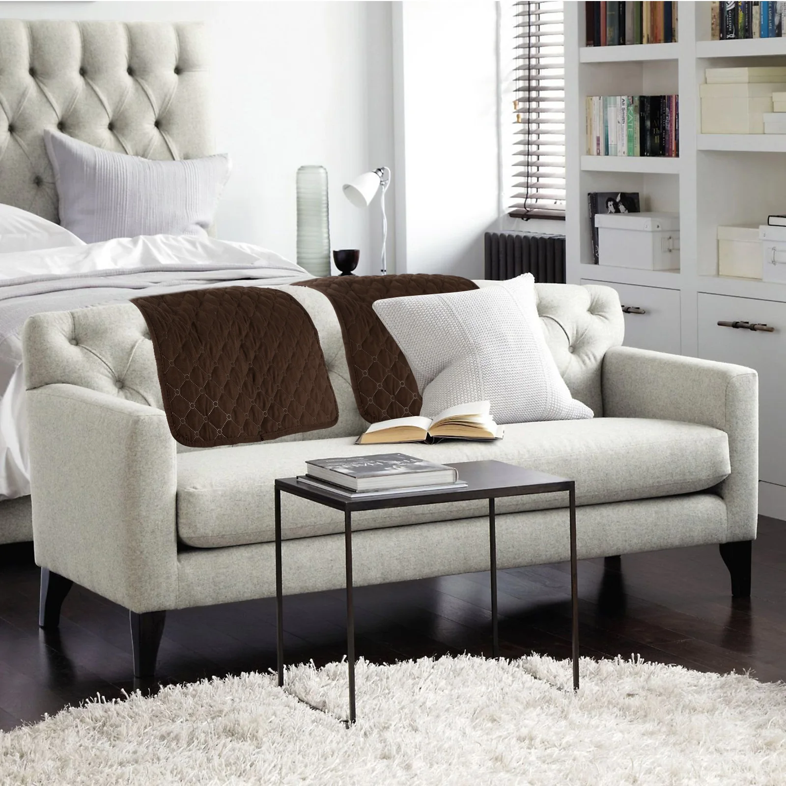 3Pcs Sofa Headrest Cover Soft Polyester Recliner Headrest Protector Wear Resistant Recliner Headrest Cover Anti-Fade Sofa Head