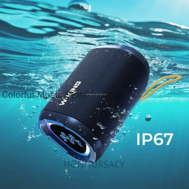 W-KING D110 RGB Wireless Bluetooth Speaker LED Display 15W Heavy Bass IPX7 Waterproof For Outdoor Parties Compatible Computer TF