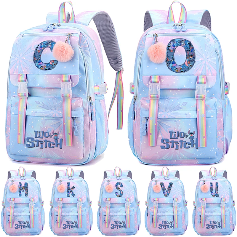 Disney Lilo Stitch Backpack for Girl Knapsack Teenage Student Back To School Mochila Women Rucksack Children Printed Bookbag Bag