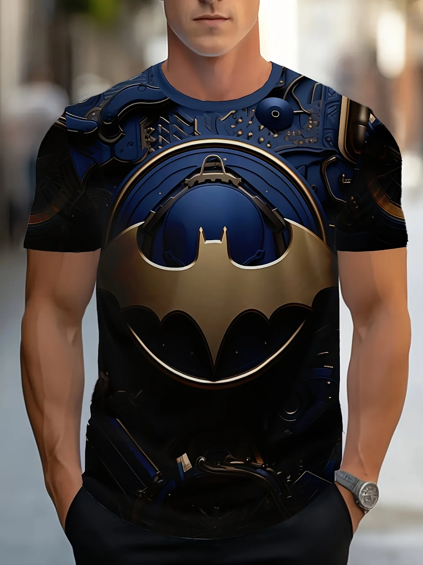 تي شيرت رجالي برسومات Batman 3D ملابس خارقة حديثة تي شيرت Marvel Anime #3