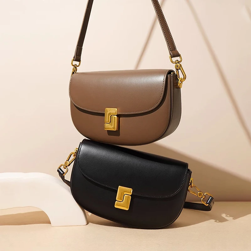 

Women's Cowhide Small Fashion Square Bag Genuine Leather Crossbody High end Feeling HandBag Women's Commuting Flap Box Bags new