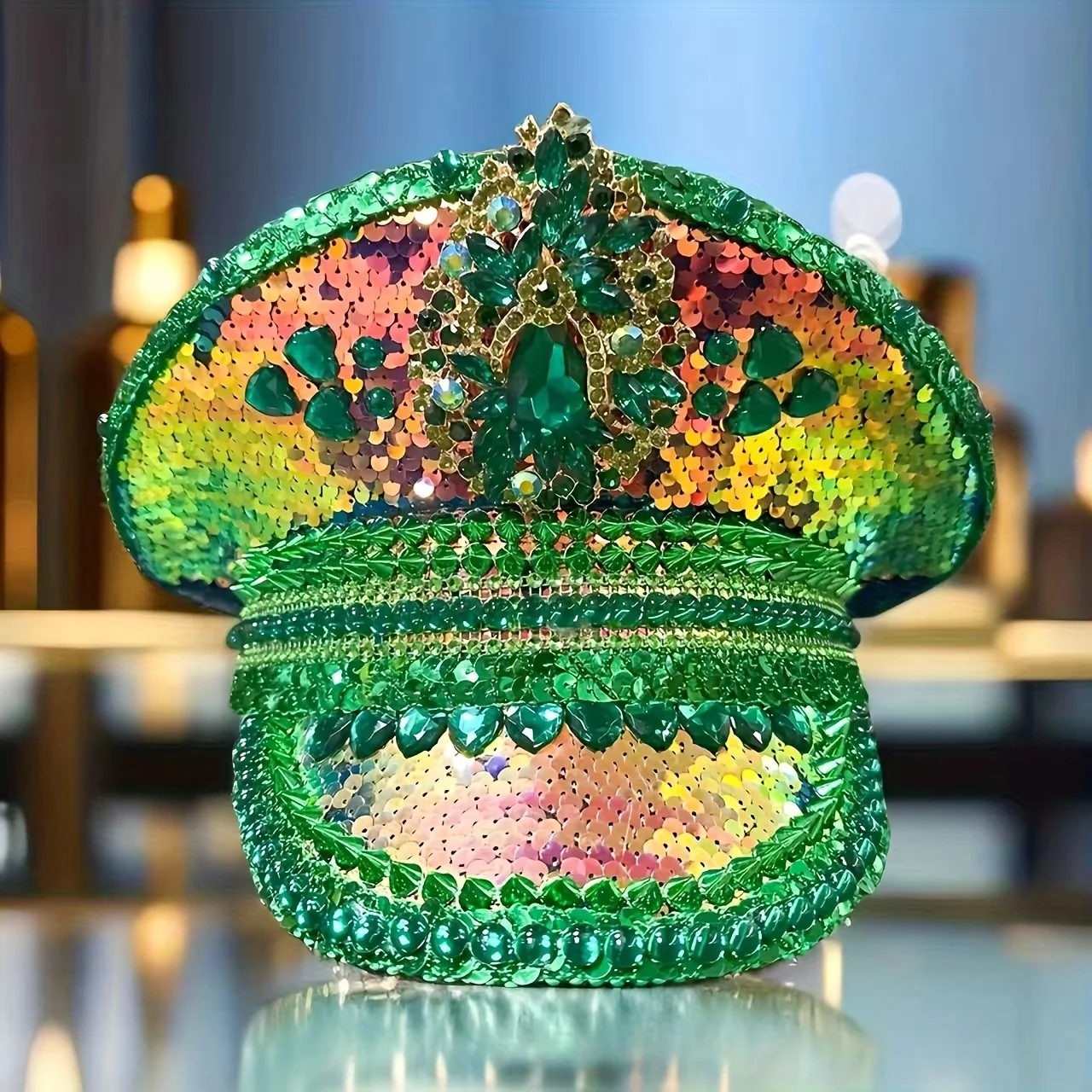 

Шляпа капитана в стиле стимпанк со стразами для Марди Гра, карнавала, рейв-фестивалей, аксессуары и праздничная шляпа для женщин и мужчин