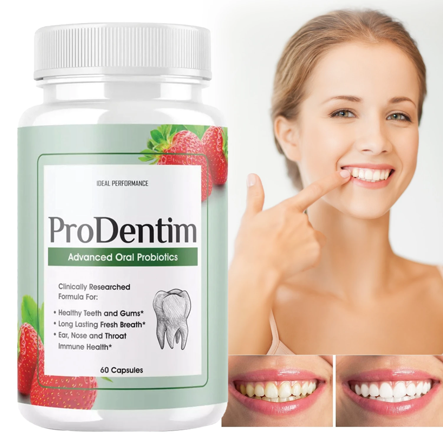 

Advanced Oral Probiotics - Promotes Healthy Teeth and Gums, Relieves Bad Breath, Freshens Breath, and Whitens Teeth