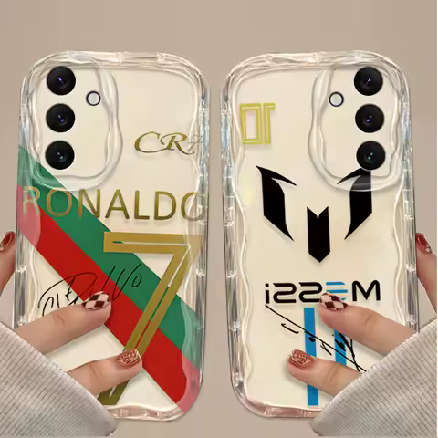 Football C-CR7 Wave Case For Samsung Galaxy A54 A34 A24 A14 A13 A53 A33 A73 A23 A52 A52S A32 A22 A12 A51 A71 Silicone Back Cover