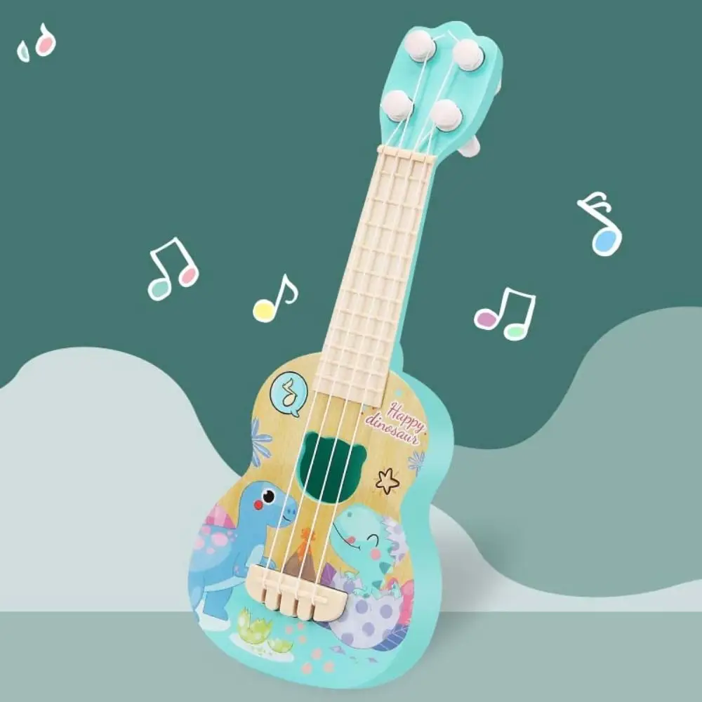 Ukelele de 4 cuerdas para guitarra, perilla de cuerda ajustable de nailon, simulación de ukelele, guitarra pequeña jugable, juguete de actividad para niños