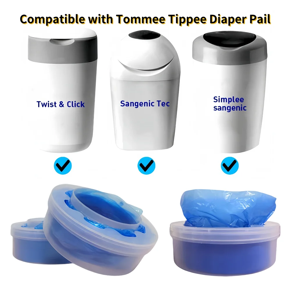Diaper Pail Refill Bags For Tommee Tippee,  Nappy Bin Refills For Sangenic Diaper Pail, Replacement Bags for Tommee Tippee