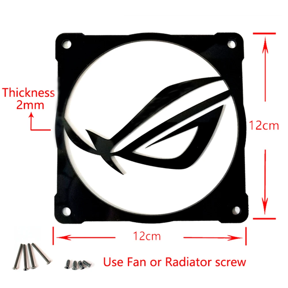 3 pçs/lote diy 12cm * 12cm ventilador radiador grill capa acrílico ventilador capa para 120mm ventilador de refrigeração logotipo para computador caso refrigerador