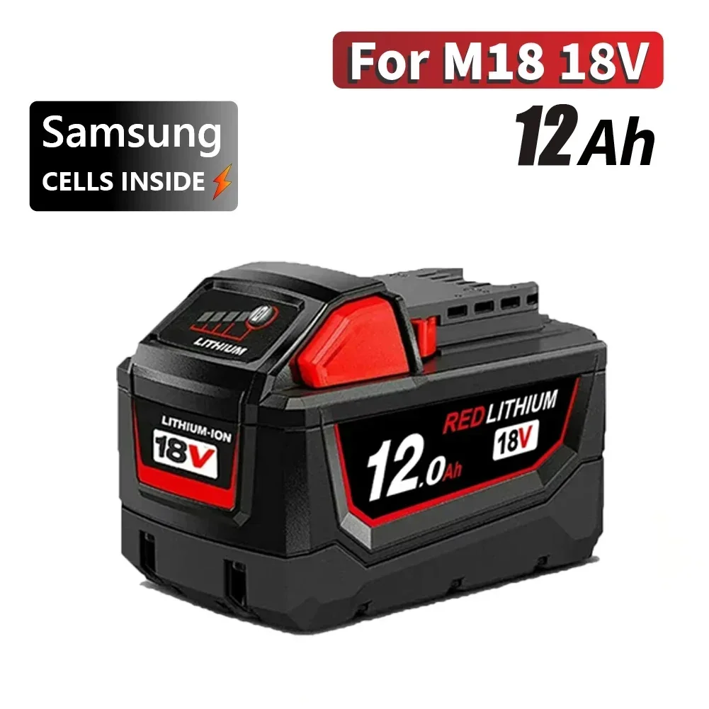 Image of 6Ah/9Ah/12Ah für Milwaukee M18 Akkus 18650 tablettenlose Zellen Hochleistungs-Lithium-Ionen-Akku 18V