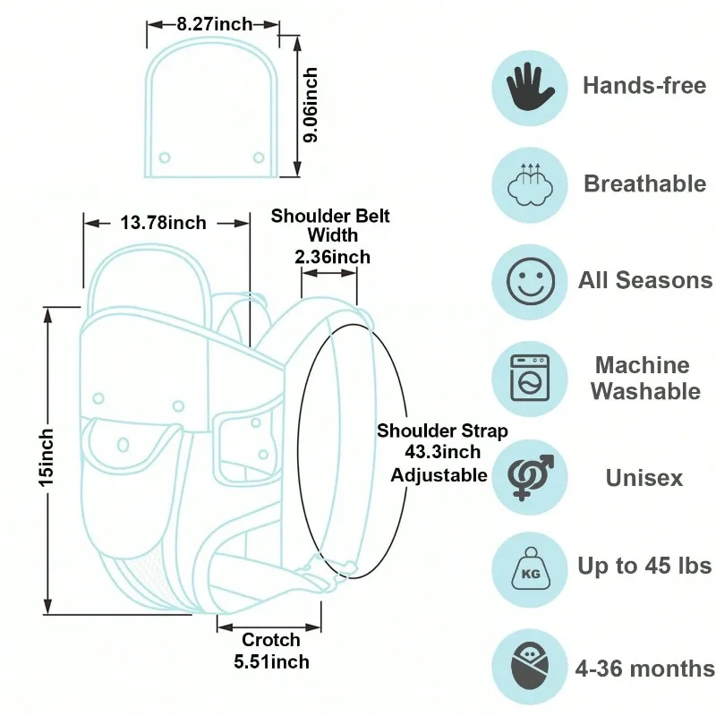 1PC Baby Carrier Toddler Carrier with Adjustable Shoulder Strap Baby Holder Carrier Breathable Mesh FabricNewborn To Toddler