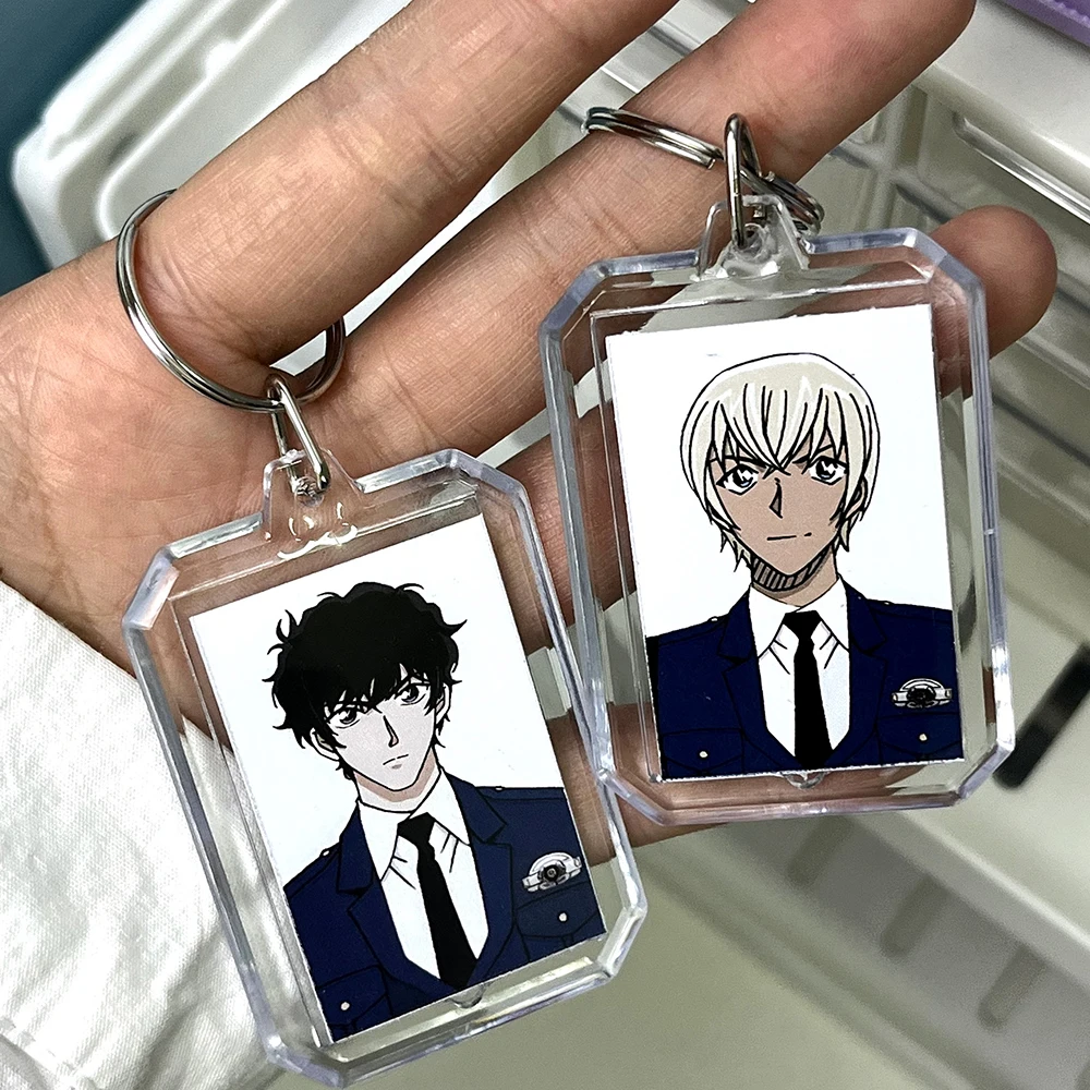 Anime Cartoon Detective Conan Keychain Conan Edogawa Haibara Ai Mouri Ran Cosplay Figures Acrylic Pendant Bag Backpack Key Chain