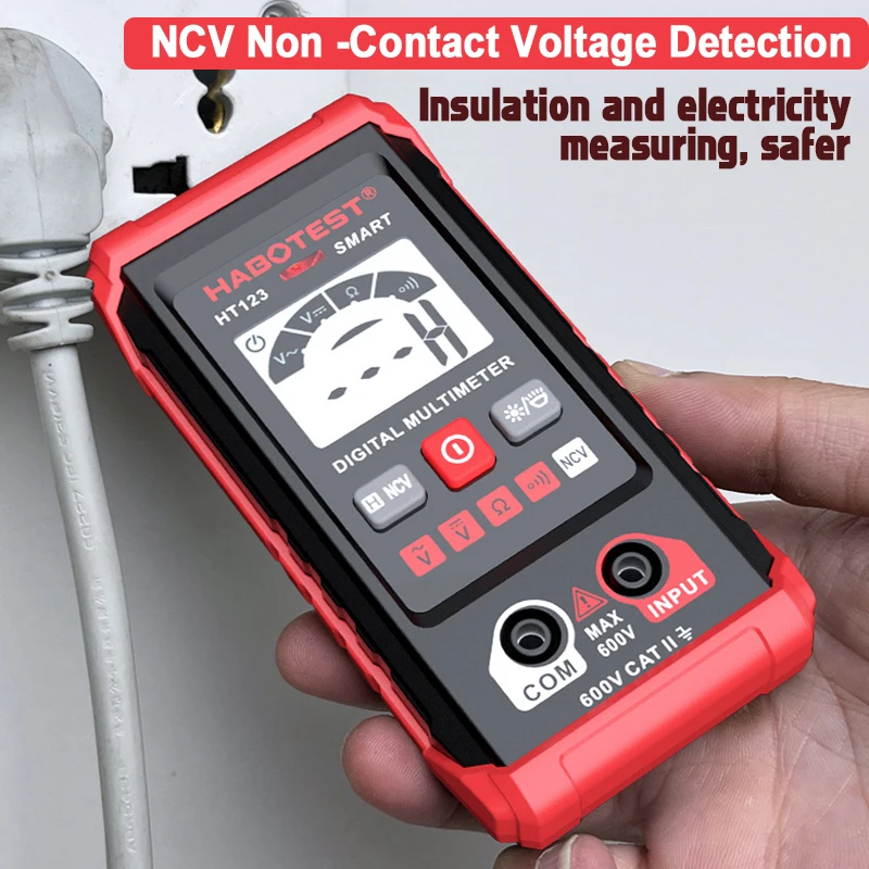 Duży ekran z podświetleniem LCD Inteligentny multimetr cyfrowy 600 V AC DC Napięcie Ohm Woltomierz 2000 zliczeń Inteligentny multimetr